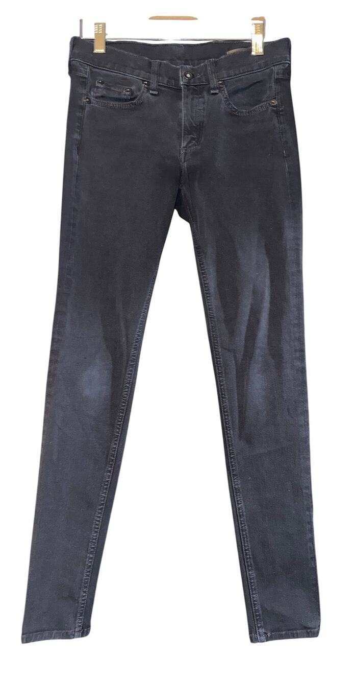 Rag & Bone Black Skinny Jeans Low Rise Women's 27 Old Money Luxury Goth ~flaw